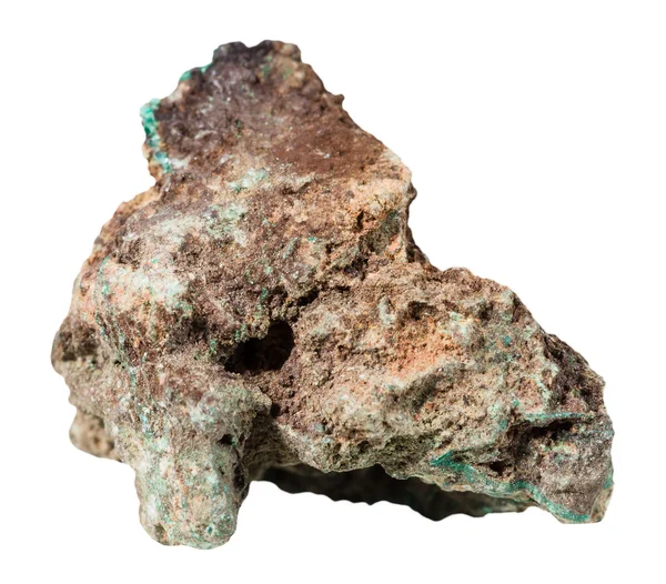 Pedaço de pedra mineral malaquita isolado — Fotografia de Stock