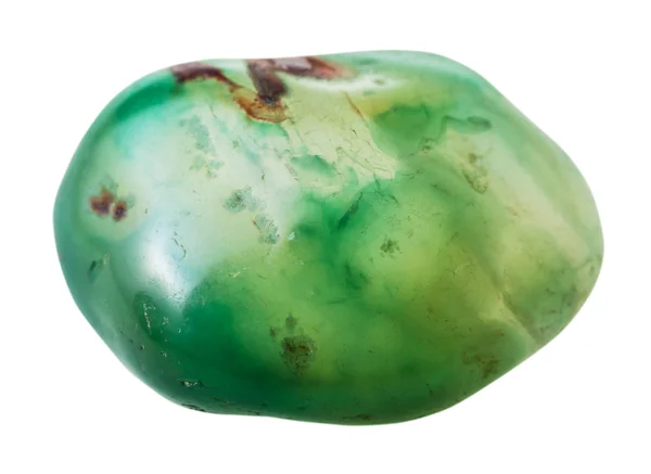 Green colored agate gemstone isolated — ストック写真