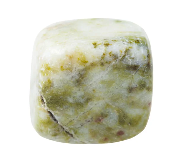 One Moss agate (mocha stone) gem stone isolated — Zdjęcie stockowe
