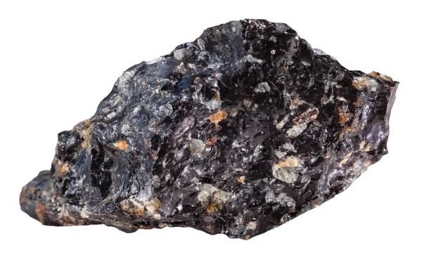 Espécime de pedra mineral obsidiana isolado — Fotografia de Stock