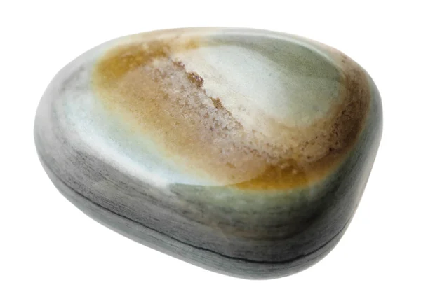 Один серый агат драгоценный камень изолирован на белом — стоковое фото