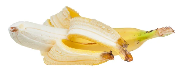 Gelbe Banane isoliert liegend — Stockfoto