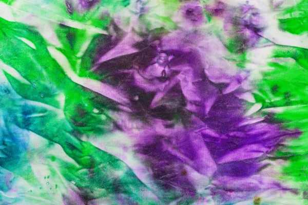 Abstract geschilderd groen en Lila nodulair batik — Stockfoto