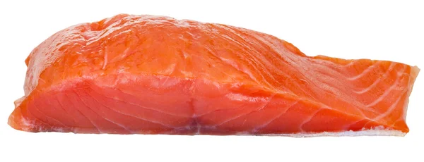 Seitenansicht des hellen Räucherlachs rotes Fischfilet — Stockfoto