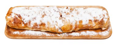Avusturyalı tatlı elma strudel ahşap tahta üzerinde