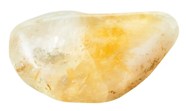 Tumbled yellow citrine gem stone isolated — Stock Photo, Image