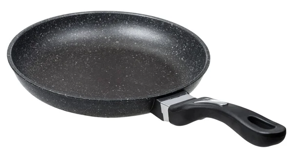 Black frying pan isolated on white — Stock Photo, Image