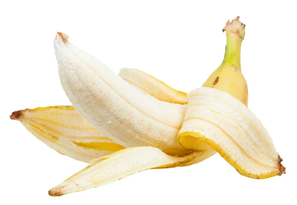 Pilled mogen banan isolerad på vit — Stockfoto