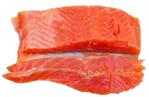 Шматочок і шматочок солоної форелі червоне рибне філе — стокове фото