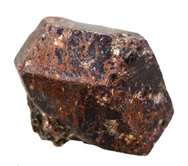 Turmalin Dravite mineral taş üzerinde beyaz izole