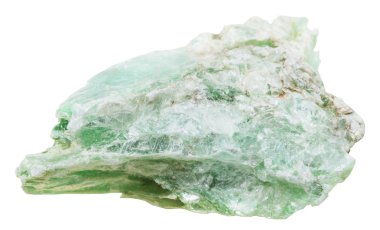 Yeşil pudra mineral taş üzerinde beyaz izole