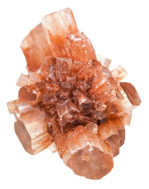 Aragonit mineral taş izole Druse
