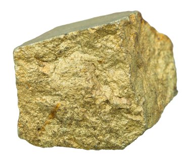 Pirinç-sarı Chalcopyrite mineral taş izole
