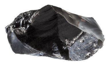 Obsidiyen (volkanik cam) maden taş izole