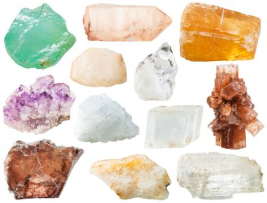 various transparent mineral rocks and stones clipart