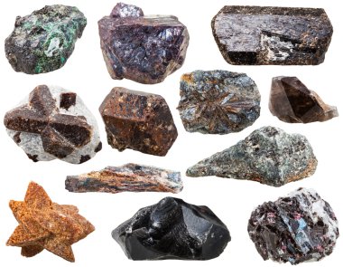 various natural rocks and stones isolated clipart