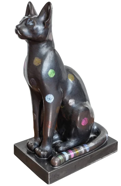 Scultura di gatto dall'antico Egitto isolato — Foto Stock