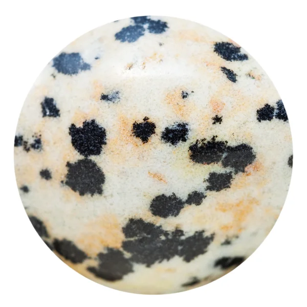 Bead from aplite (dalmatian jasper) mineral stone — Stock Photo, Image