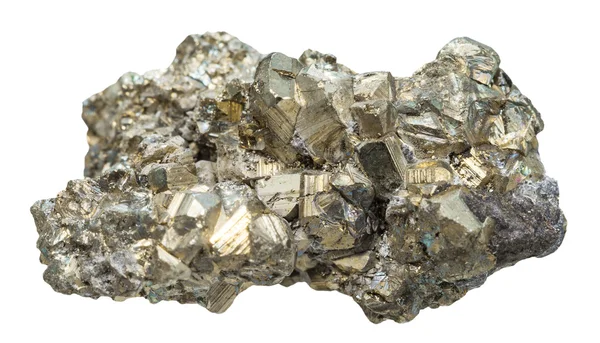 Cristalline pyrit mineral sten isolerad på vit — Stockfoto