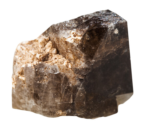 Morion (brown smoky quartz) mineral stone isolated