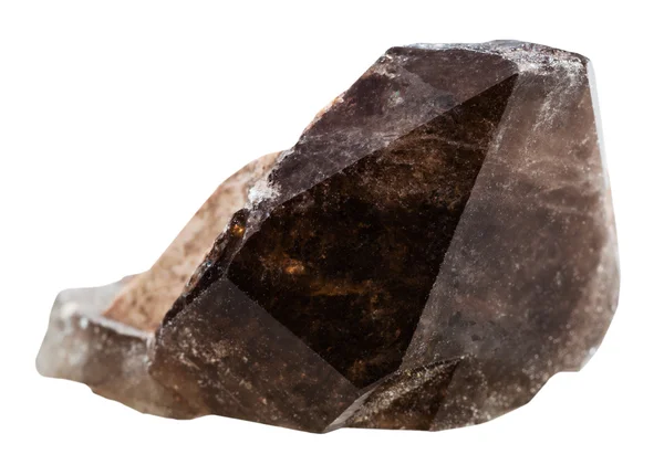 Morion (quartzo fumado) cristal mineral isolado — Fotografia de Stock