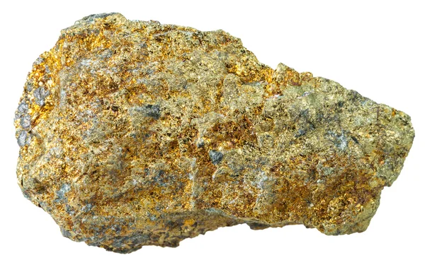 Pirit mineral taş üzerinde beyaz izole — Stok fotoğraf