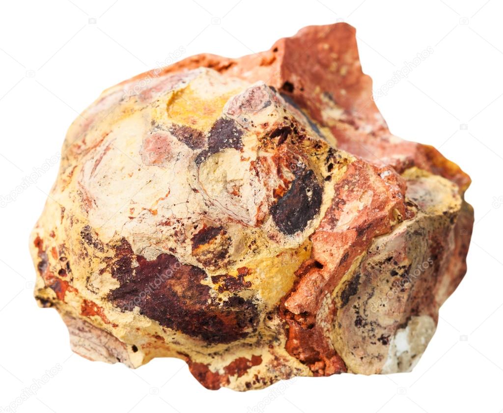 bauxite mineral stone isolated on white
