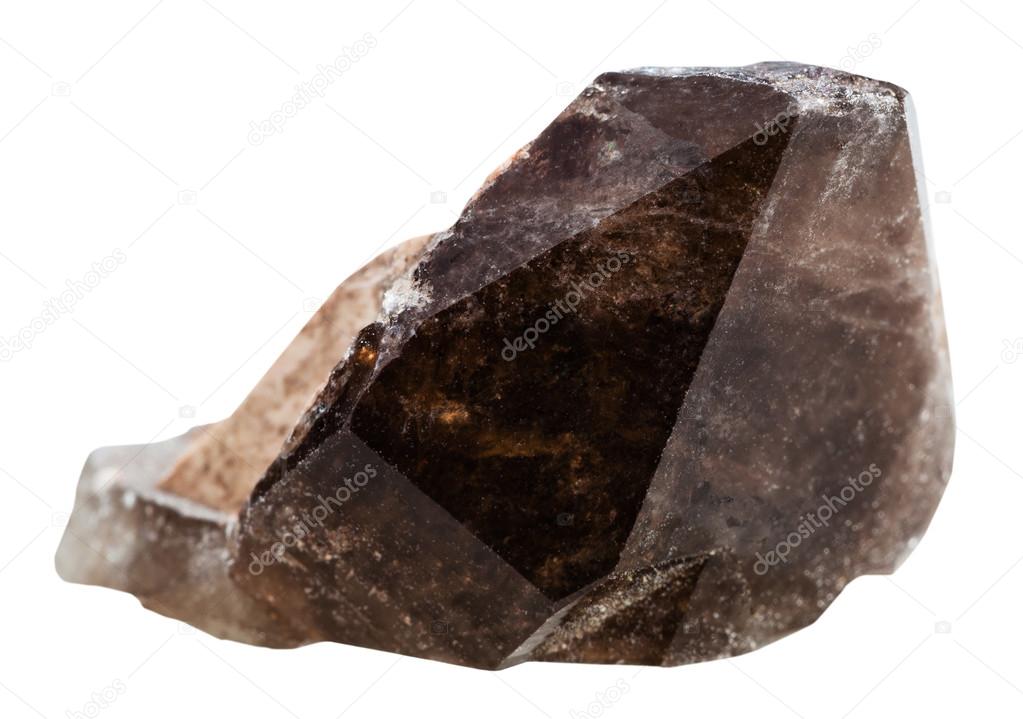 Morion (smoky quartz) mineral crystal isolated