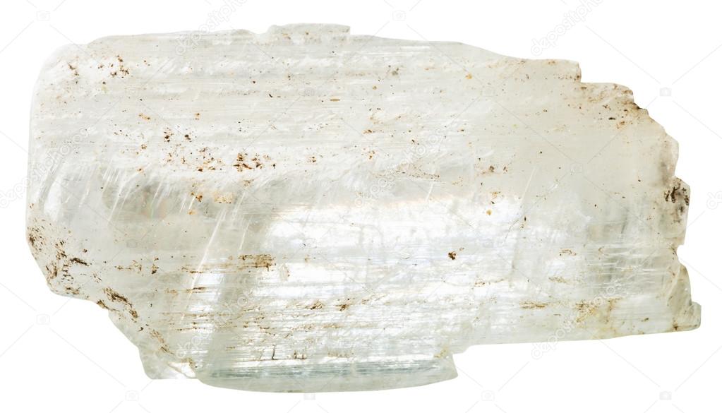 crystal of gypsum mineral stone isolated on white