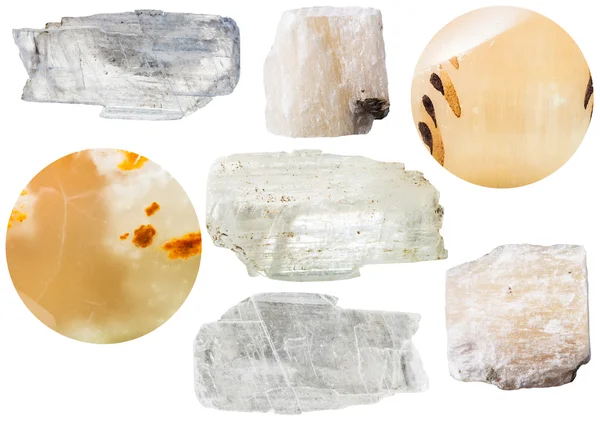 Gypsum mineral stones - crystals and selenite — Stock Photo, Image
