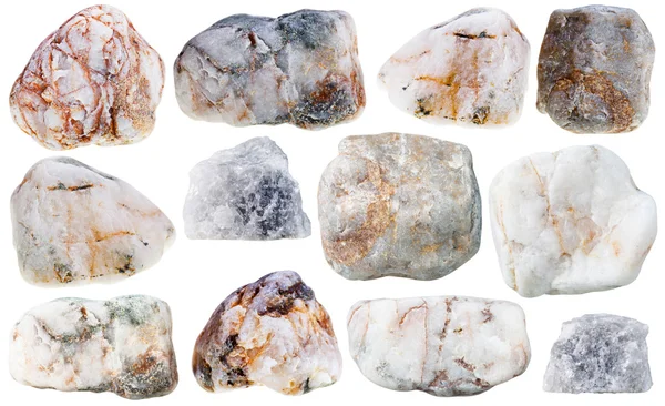 Various marble natural mineral stones and rocks — Stockfoto