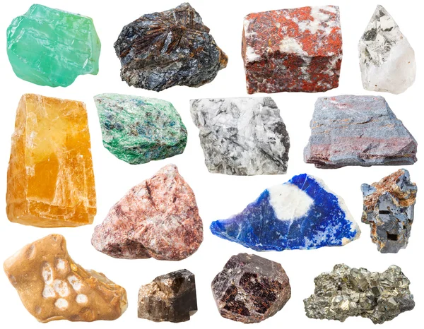 De nombreuses roches minérales et pierres isolées Images De Stock Libres De Droits
