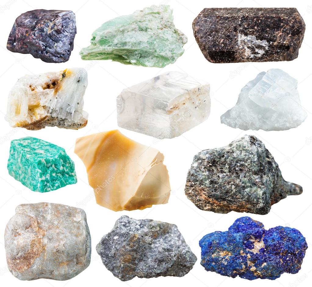 set of natural rocks and stones isolated