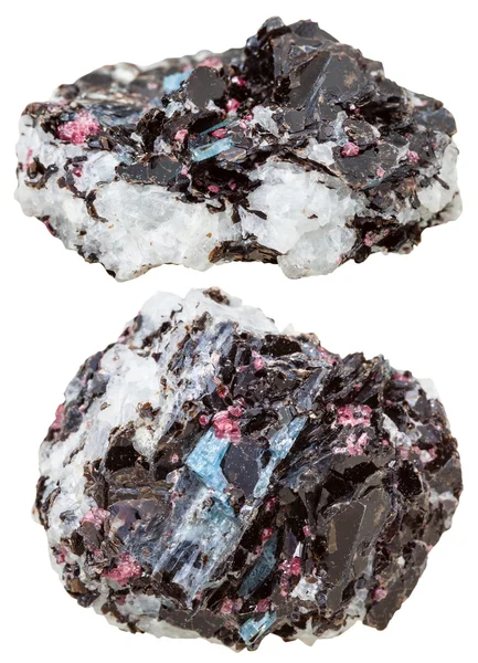 Kyanit, Biotit, Turmalinkristalle bei Gneis — Stockfoto