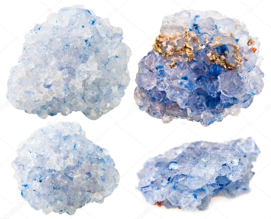 set of Celestine (celestite) mineral gem stones