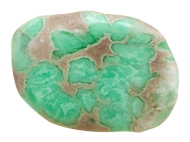 tumbled Variscite gem stone isolated on white clipart
