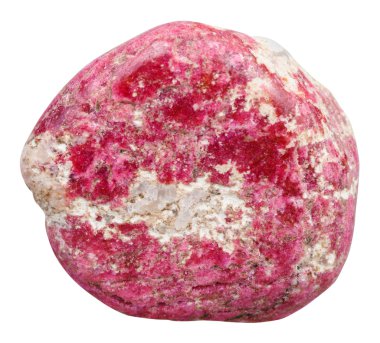 tumbled Thulite (rosaline) gemstone isolated clipart