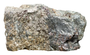 Arsenopyrite crystalline rock isolated on white