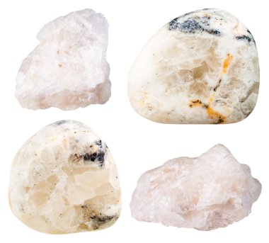 Baryte (barite) tumbled gemstones and rocks clipart
