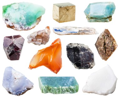 collection of natural mineral crystal gemstones