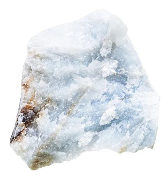 Blauwe anhydriet (Angelite) rock geïsoleerd — Stockfoto