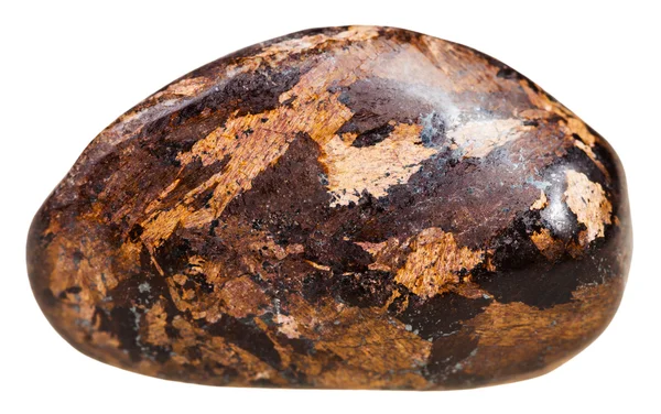 Żwir Bronzite kamień na białym tle — Zdjęcie stockowe