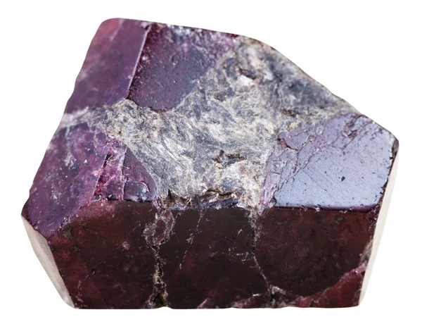 Crystal of garnet (almandine) gem stone isolated — 图库照片