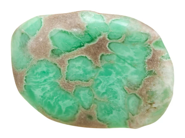 Tumbled Variscite gem stone isolated on white — 스톡 사진