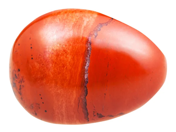Tumbled red jasper gemstone isolated on white — Φωτογραφία Αρχείου