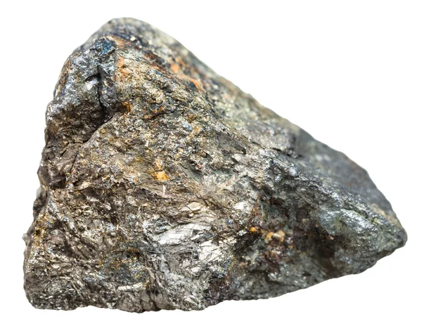Pedra cristalina de Arsenopyrite isolada sobre branco — Fotografia de Stock