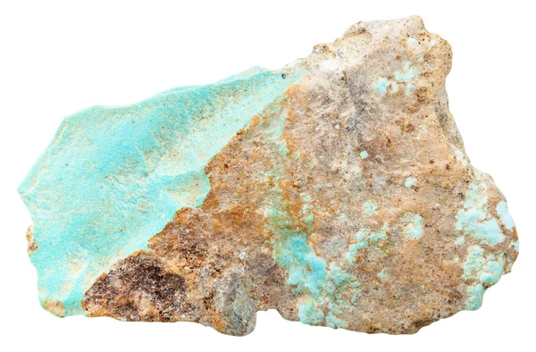 Turquoise rock isolated on white