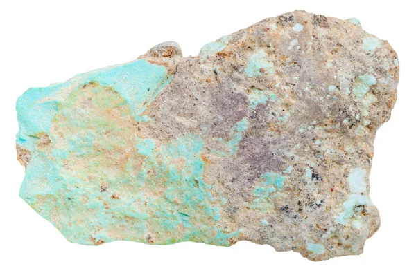 Turquoise gemstone isolated on white — Stock Photo, Image