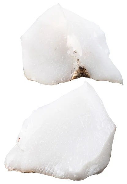 Two pieces of cacholong (milky opal) gemstones — Zdjęcie stockowe