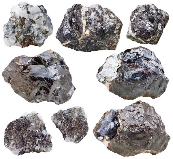 Sphalerite değerli taşlar ve kayalar üzerinde beyaz izole — Stok fotoğraf